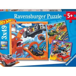 Ravensburger - Puzzle Hot Wheels, Colección de 3 puzzles de 49 piezas ㅤ*RAVENSBURGER IBÉRICA