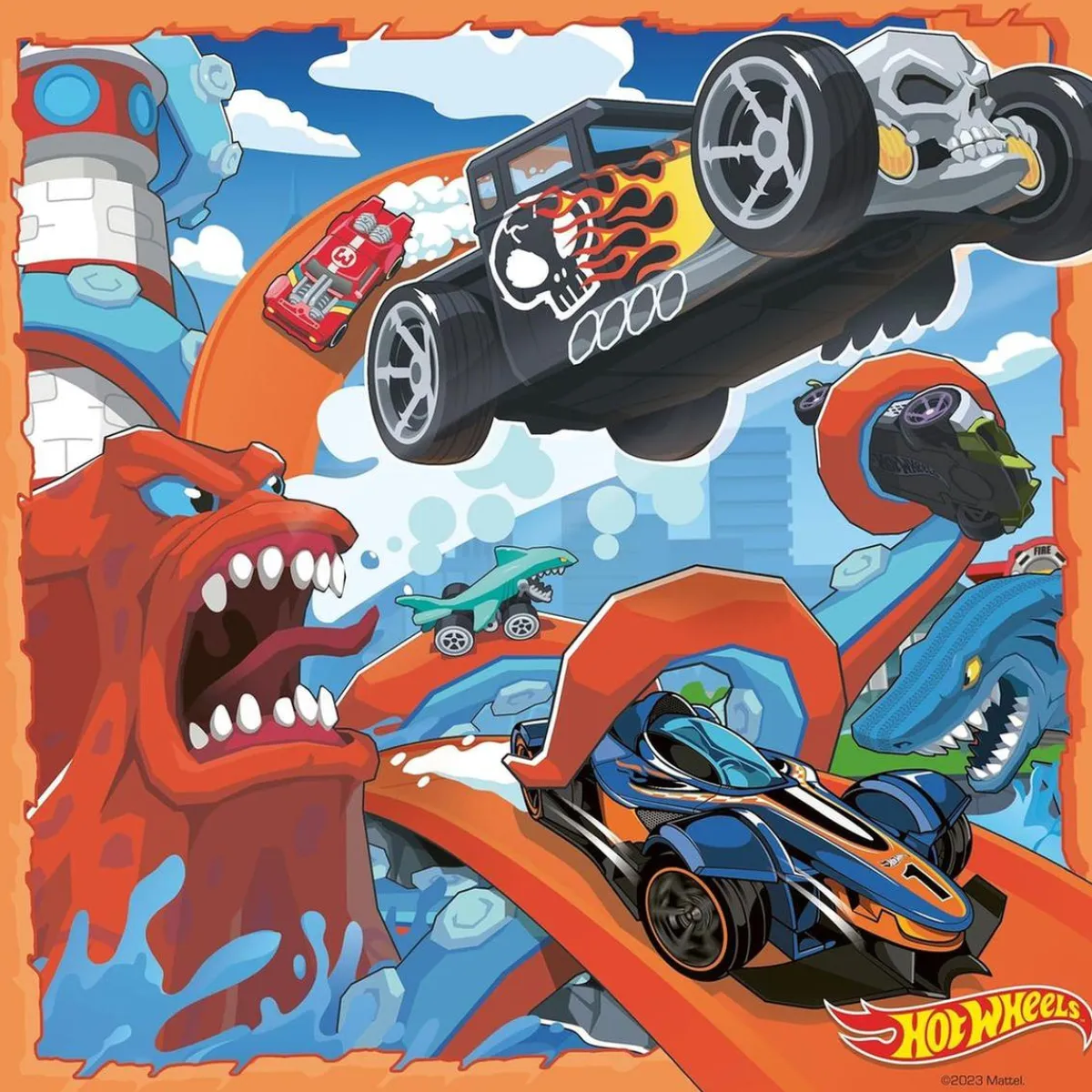 Ravensburger - Puzzle Hot Wheels, Colección de 3 puzzles de 49 piezas ㅤ*RAVENSBURGER IBÉRICA