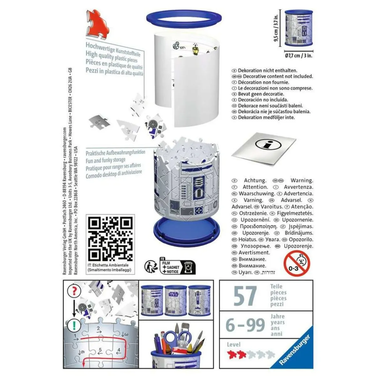 Best Ravensburger - Star Wars - Puzzle 3D Portalápices Star Wars, 57 piezas ㅤ Juegos Y Puzzles