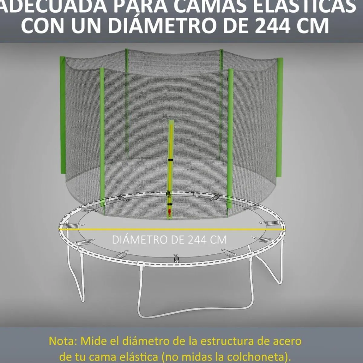 Red de seguridad para trampolín Ø244 Verde Camas Elásticas