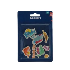 Set de 8 gomas de borrar Tiburón Material Escolar