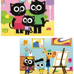 New Set de 2 puzzles infantiles, 48 piezas cada uno, 28 x 20 cm ㅤ Juegos Y Puzzles