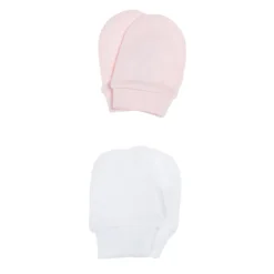 Set de dos pares de manoplas blancas y rosas*Prenatal Hot