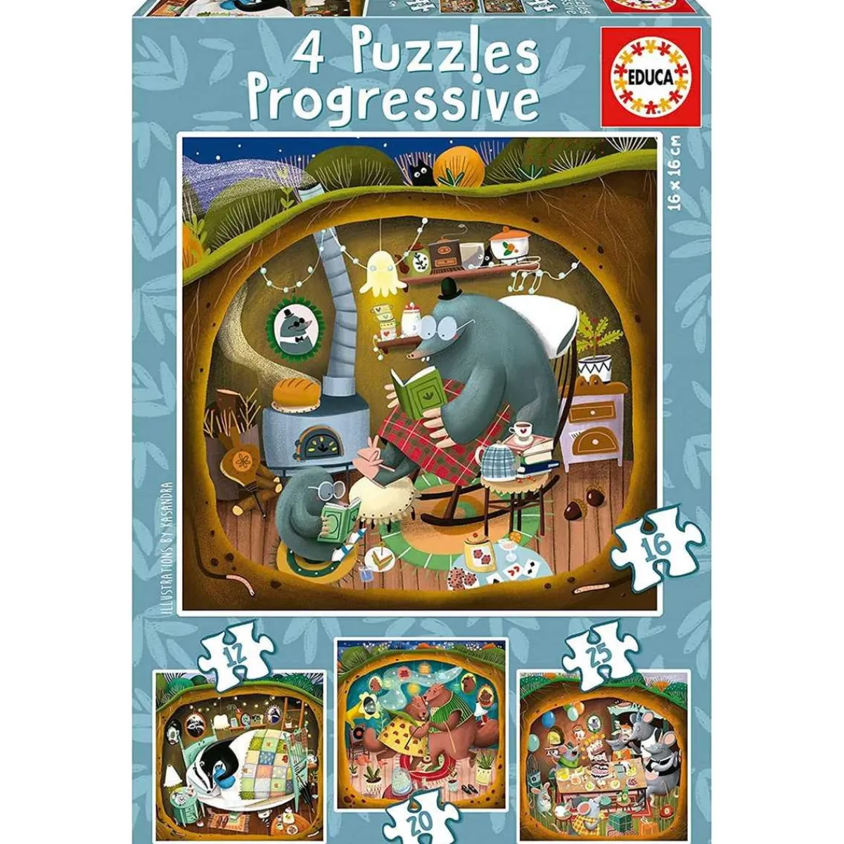 Set de puzzles infantiles progresivos: cuentos del bosque, 12-25 piezas ㅤ*EDUCA BORRAS Best