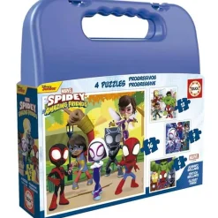 Set progresivo de 4 puzzles en maleta Spidey y sus increíbles amigos ㅤ*EDUCA BORRAS Discount