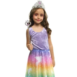 New Set Tiara y Varita Princesa Rosa y Plata Disfraces|Halloween