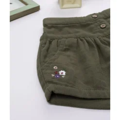Discount Shorts de niña verdes con bordado floral Niña·Bebé Niña 3-36 Meses|Bebé Niña 3-36 Meses·Vaqueros, Pantalones Y Petos