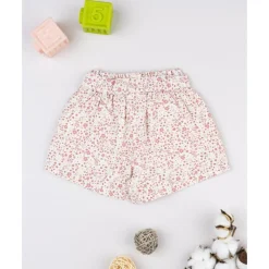Shorts para niña con estampado de flores rosa*Prenatal New