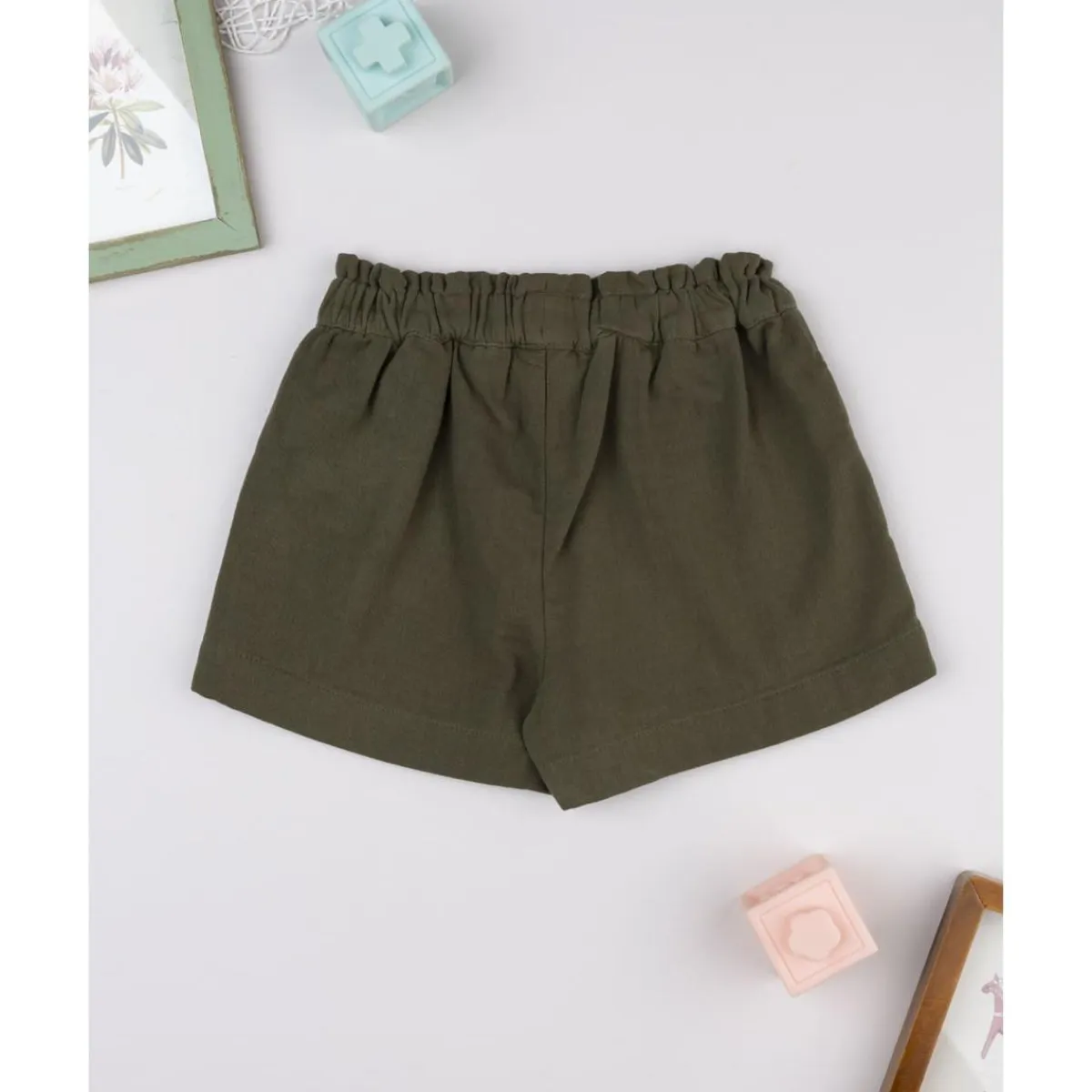 Clearance Shorts verdes de niña con bordados Niña·Niña 2-10 Años|Niña 2-10 Años·Vaqueros, Pantalones Y Petos