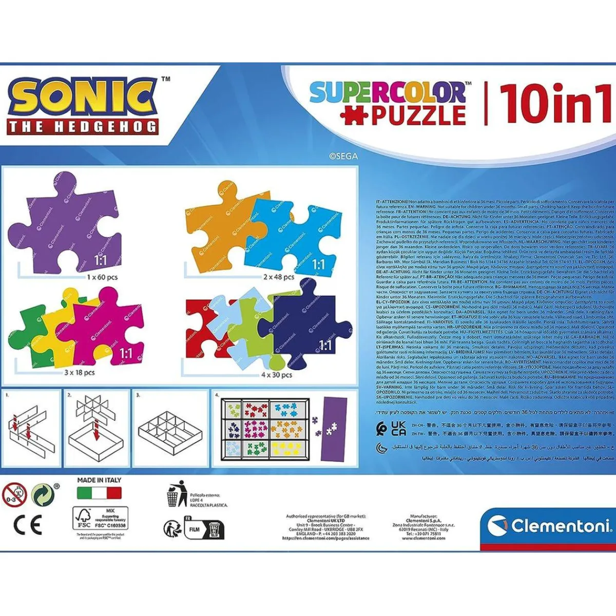 Discount Sonic - Puzzles 10 en 1 Supercolor Juegos Y Puzzles