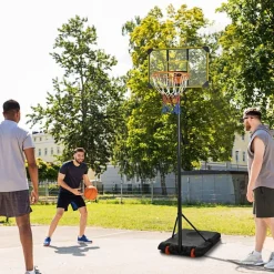 Sportnow - Canasta de baloncesto altura ajustable de 178-208 cm Amarillo y Negro*Outsunny Outlet