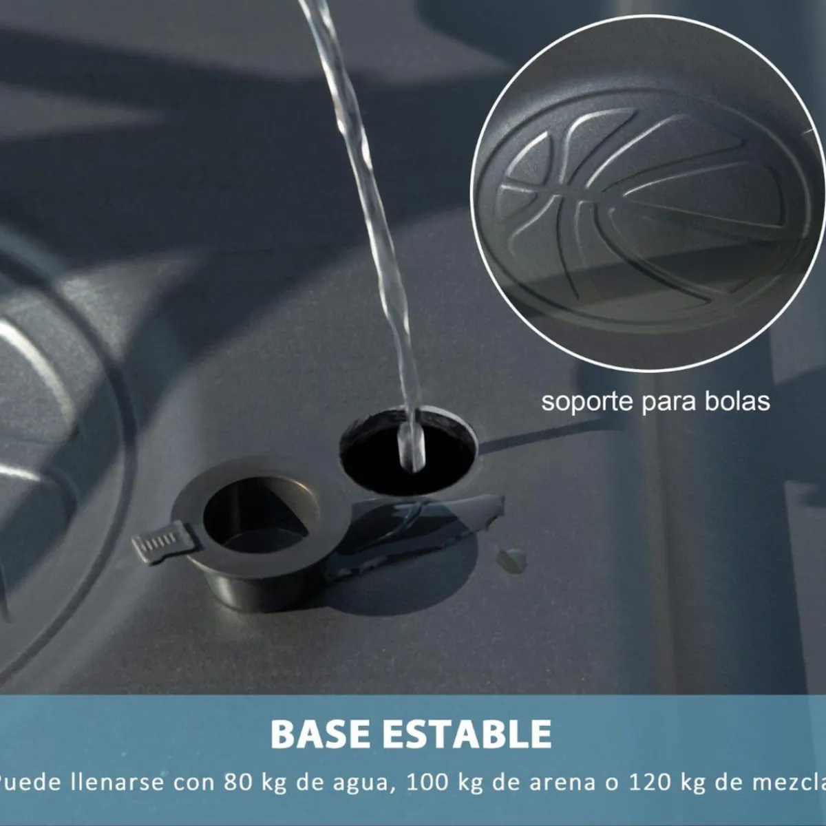 Outlet Sportnow - Canasta de baloncesto altura ajustable de 260-305 cm Blanco Deportes