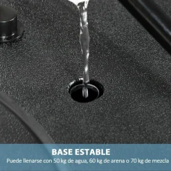 Sportnow - Canasta de baloncesto altura ajustable de 260-305 cm Negro*Outsunny Online