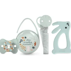 New - Set De Regalo Wonderland Liberty azul Biberones Y Chupetes·Biberones