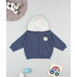 Sudadera azul con capucha y estampado para niño*Prenatal Online
