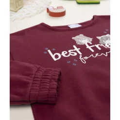 Sudadera de niña burdeos Best Friends Niña·Niña 2-10 Años|Niña 2-10 Años·Abrigos Y Plumíferos