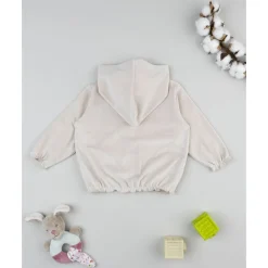 Sudadera de niña en terciopelo beige*Prenatal Sale