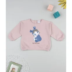 Sudadera niña rosa con estampado*Prenatal