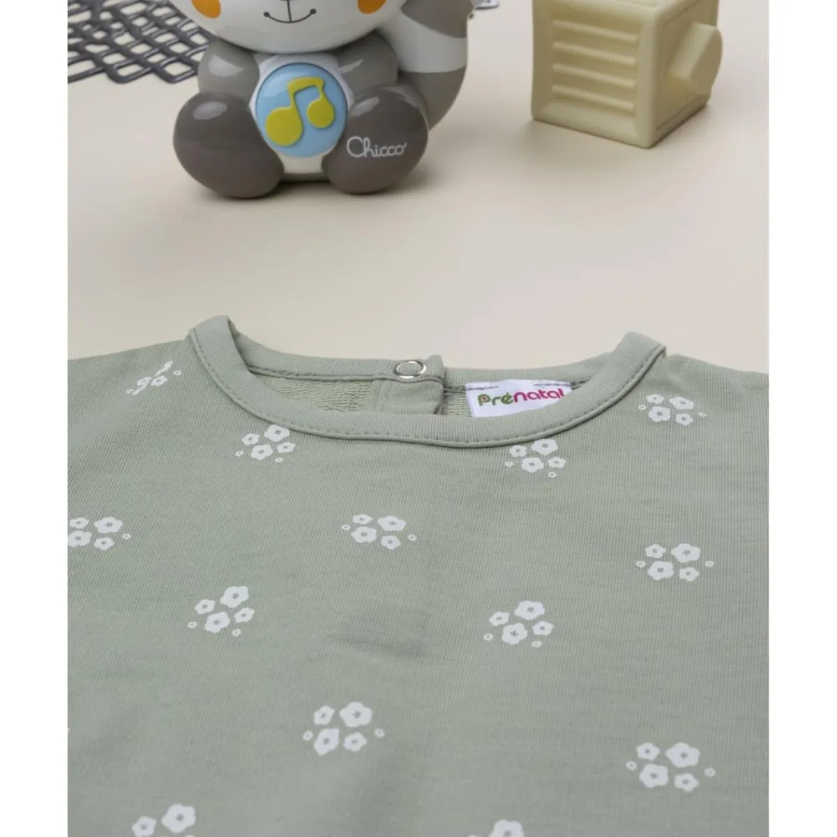 Sudadera niña verde con flores blancas*Prenatal Clearance