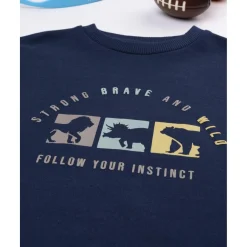 Outlet Sudadera niño azul dinosaurios Niño 2-10 Años·Abrigos Y Plumíferos|Niño·Niño 2-10 Años