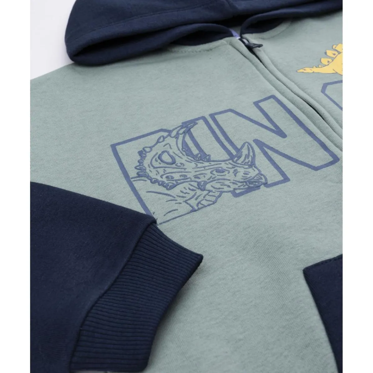 Sudadera niño azul/verde “Dinos” con capucha*Prenatal Online