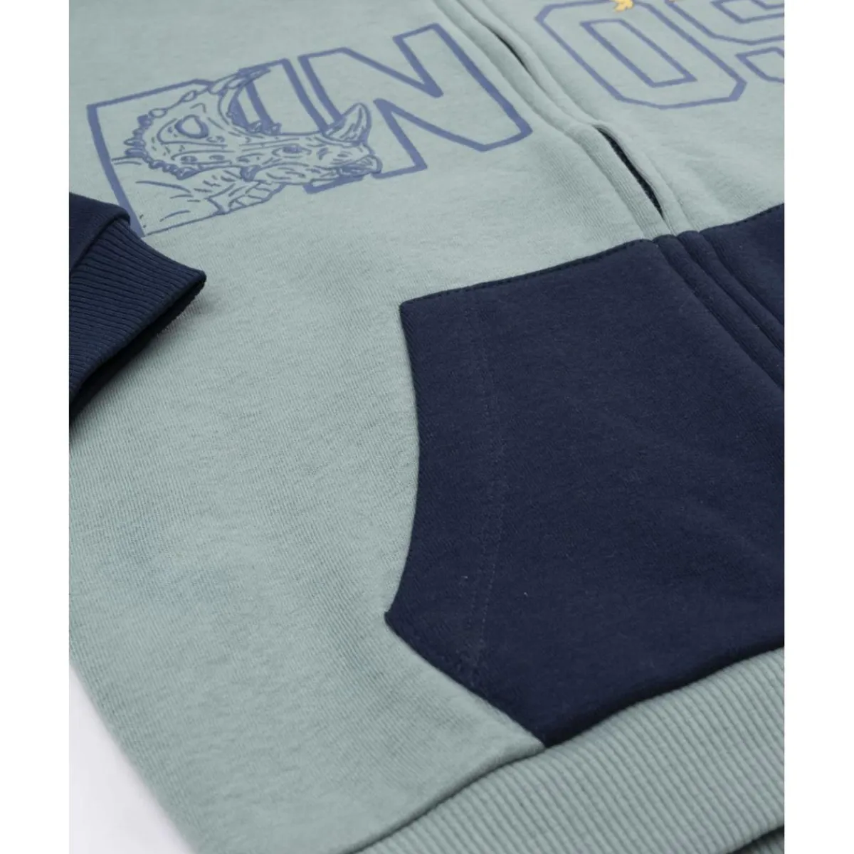 Sudadera niño azul/verde “Dinos” con capucha*Prenatal Online