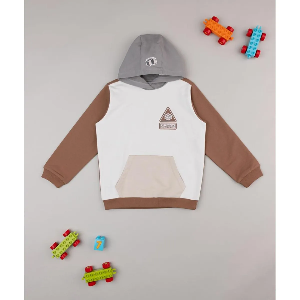 New Sudadera niño color block marrón Niño 2-10 Años·Abrigos Y Plumíferos|Niño·Niño 2-10 Años