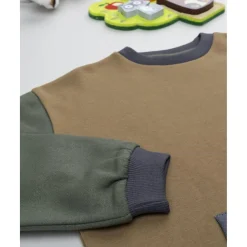 Outlet Sudadera niño color block marrón y verde Niño·Niño 2-10 Años|Niño 2-10 Años·Abrigos Y Plumíferos
