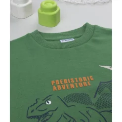 Sudadera niño verde estampado relieve*Prenatal Outlet