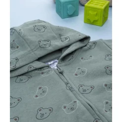 Sale Sudadera verde con capucha para niño con estampado allover Niño·Bebé Niño 3-36 Meses|Bebé Niño 3-36 Meses·Jerséis Y Cardigans