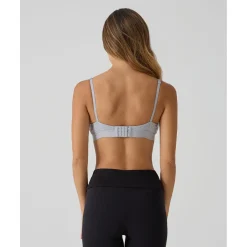 Sujetador de lactancia gris de canalé*Prenatal