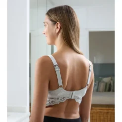 Sujetador de lactancia gris con encaje*Prenatal Online
