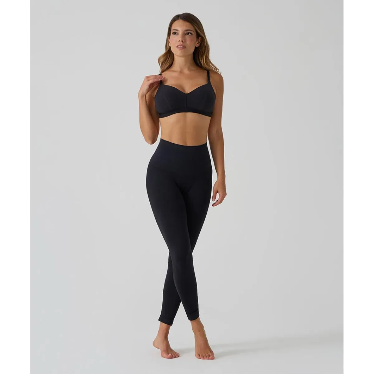 Sujetador de lactancia negro de canalé*Prenatal New