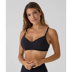 Sujetador de lactancia negro de canalé*Prenatal New