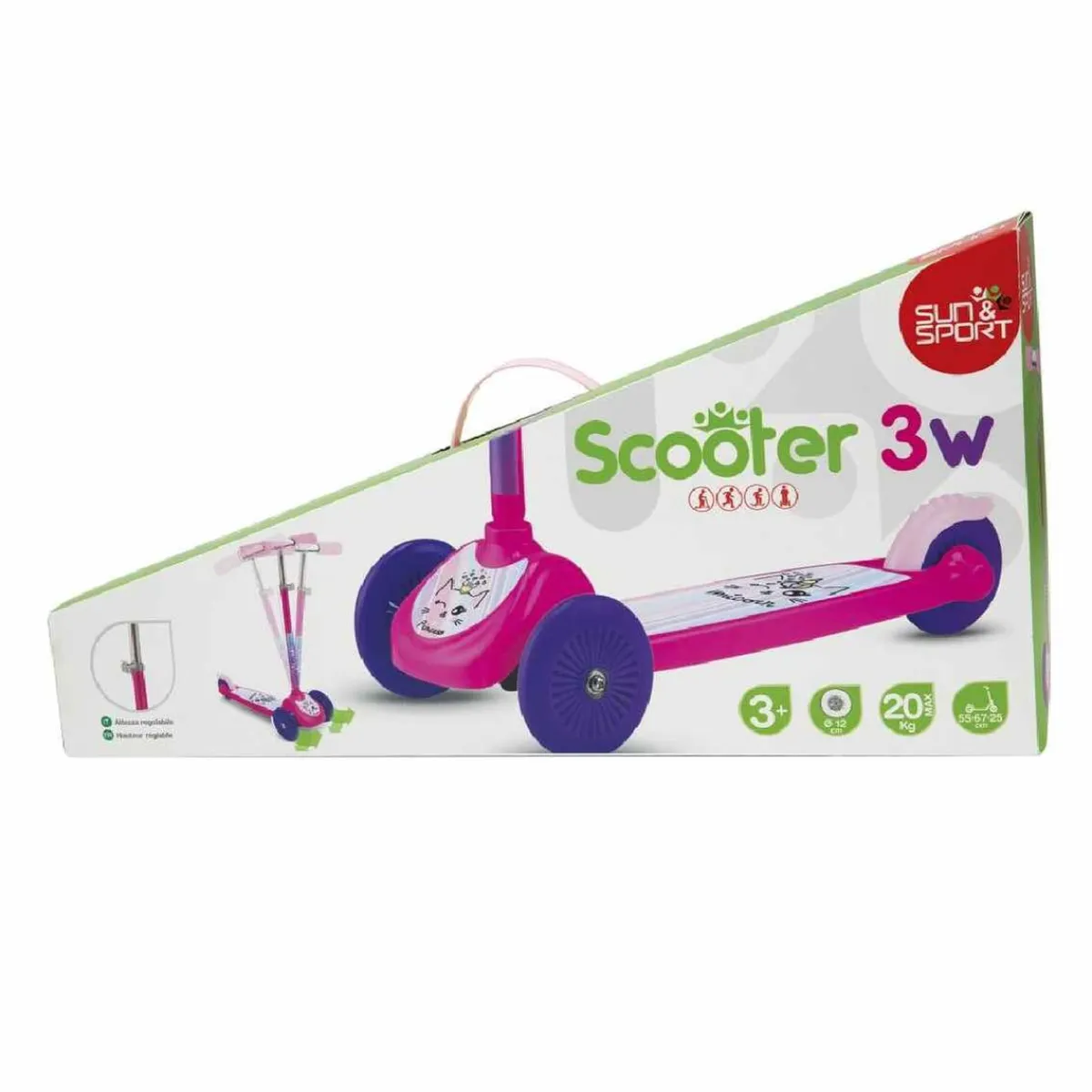 Sun & Sport - Scooter 3 ruedas rosa*SUN&SPORT Best