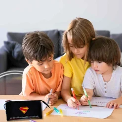 Outlet Superman - Portatodo triple Material Escolar