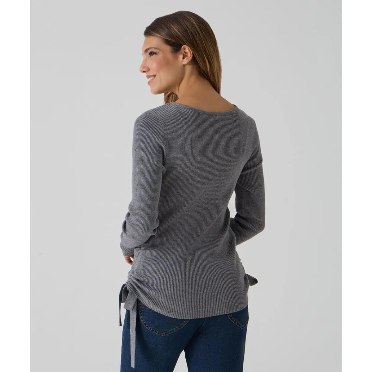 Suéter premamá gris con lazos*Prenatal New