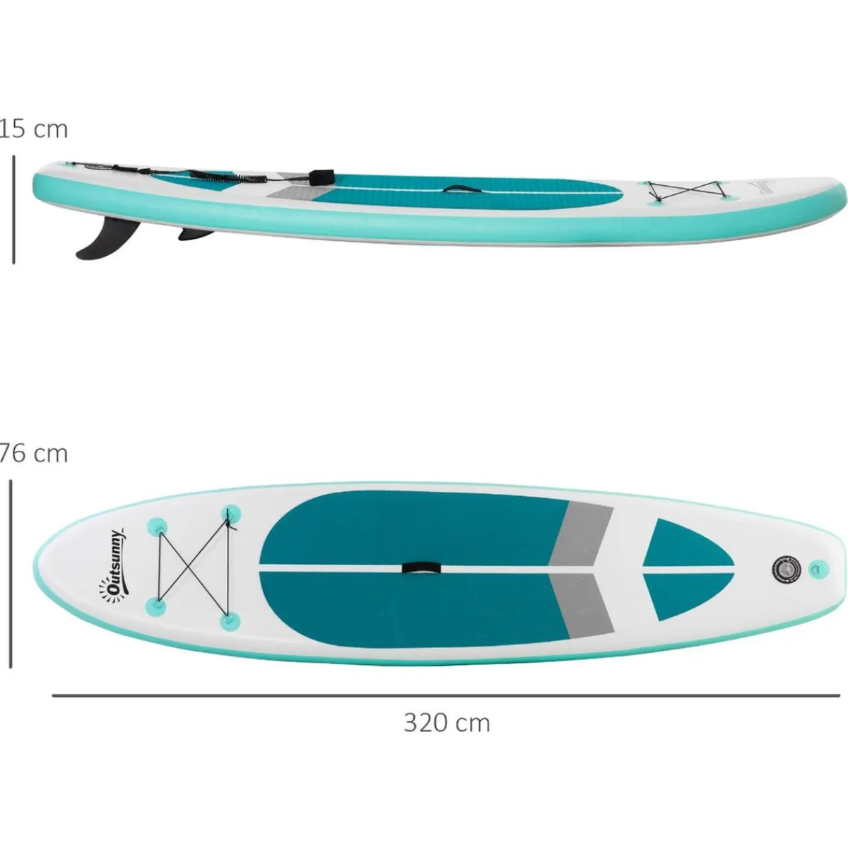 Tabla de paddle surf hinchable blanca*OUTSUNNY
