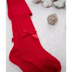 Tights rojas para niña con moñitos*Prenatal New