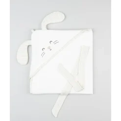 Toalla cuadrada blanca con conejito*Prenatal Sale