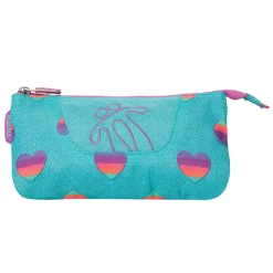 Outlet - Estuche escolar 3 compartimentos Tablero multicolro corazones Material Escolar