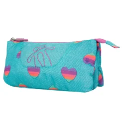 Outlet - Estuche escolar 3 compartimentos Tablero multicolro corazones Material Escolar