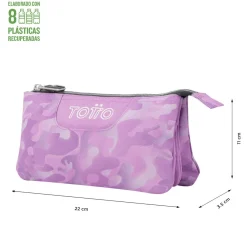 - Estuche escolar camuflaje rosa Tablero*TOTTO Discount