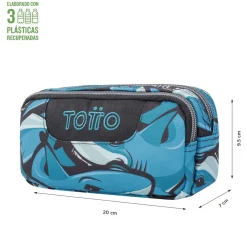 - Estuche escolar dos compartimentos tiburones Sobre*TOTTO Outlet