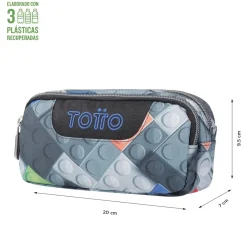 - Estuche escolar dos compartimentos bloques Sobre*TOTTO Best