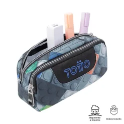 - Estuche escolar dos compartimentos bloques Sobre*TOTTO Best