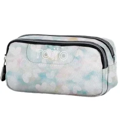 - Estuche escolar dos compartimentos corazones pastel Sobre*TOTTO Discount