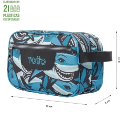 - Estuche escolar tres compartimentos tiburones Plastilina*TOTTO Best