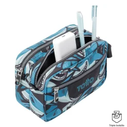 - Estuche escolar tres compartimentos tiburones Plastilina*TOTTO Best