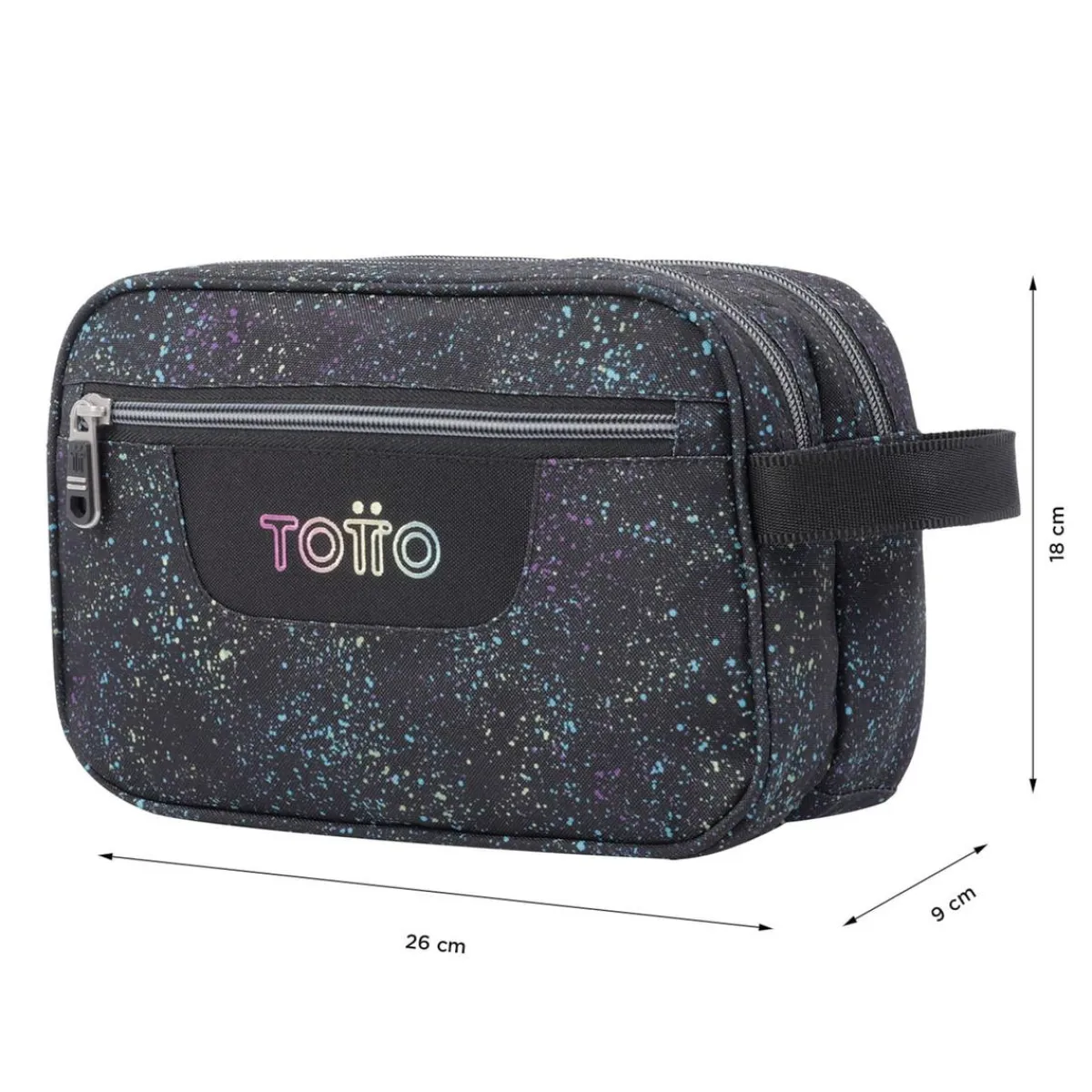 - Estuche escolar tres compartimentos salpicado color Plastilina*TOTTO Hot